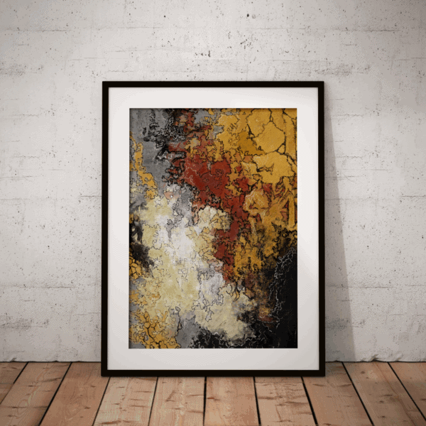 ''Golden Chaos'' Abstract Expressionism Museum-Quality Matte archival Paper Print